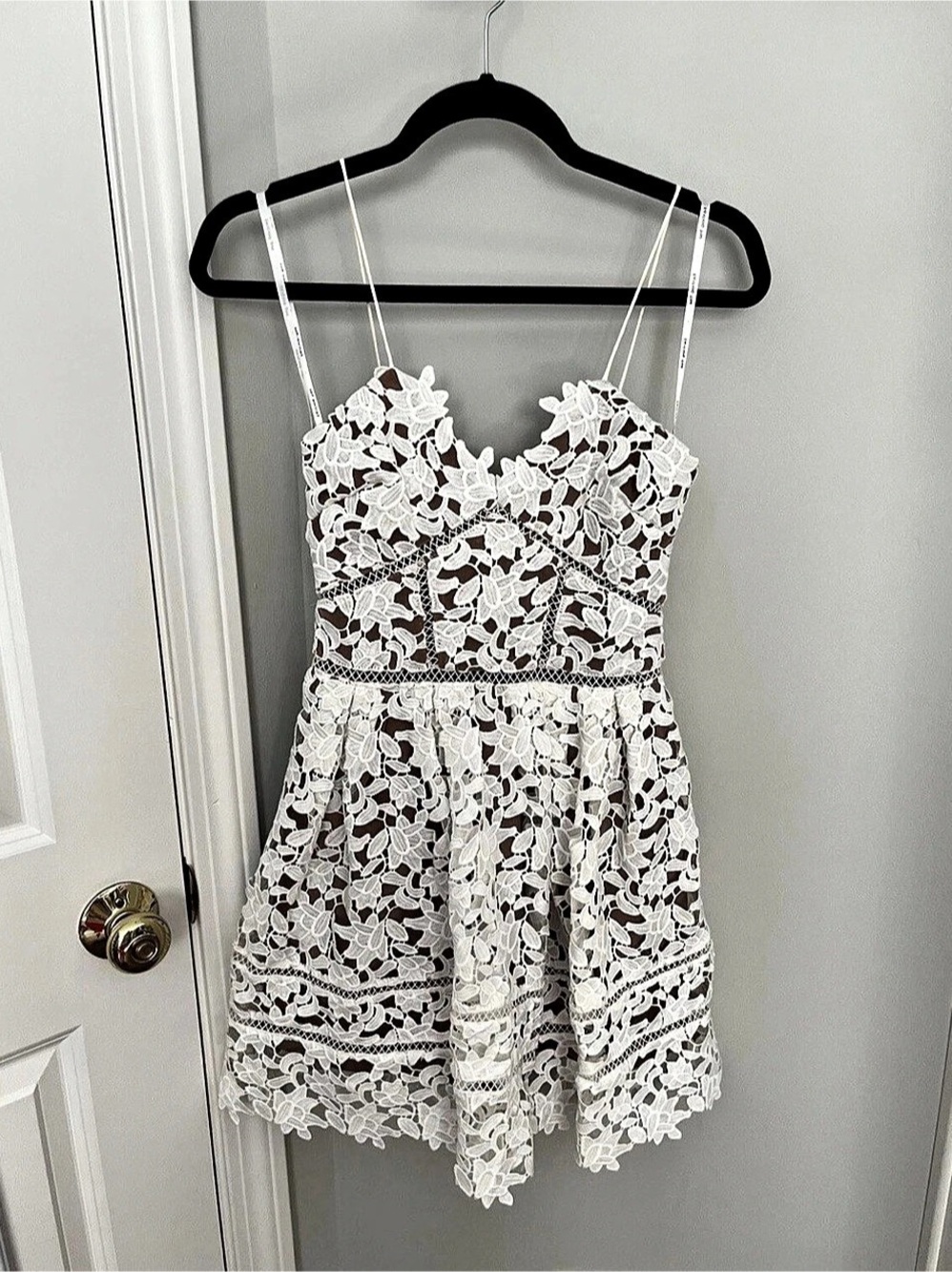 Self-Portrait Floral Lace Mini Azalea Dress White Size 0 Like New